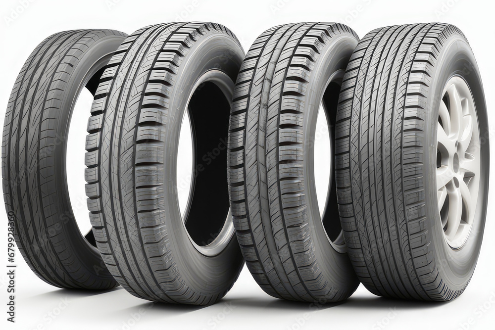 automobile tire isolated with background removed, business concept, generative ai