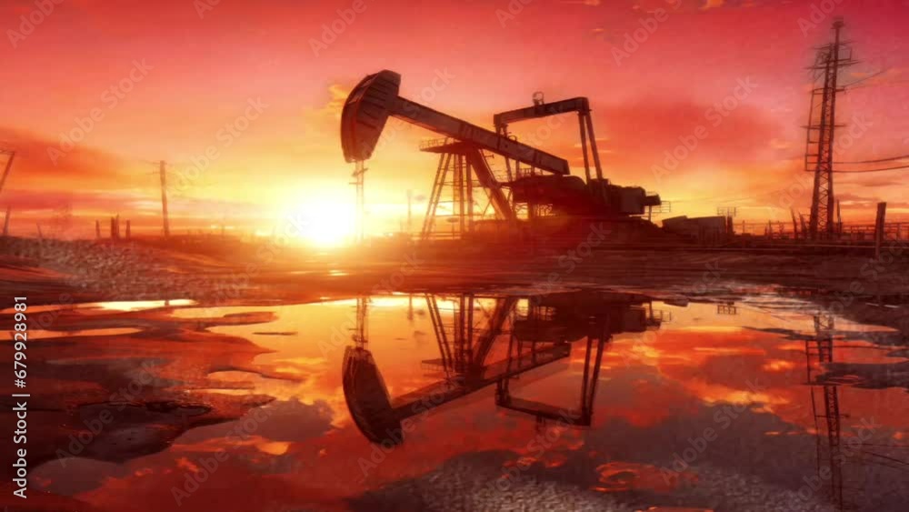 View of the oil mining industrial area which has a beautiful sky in the afternoon, movement effect concept. Great for backgrounds, business, industry, corporate, advertising, blogs etc View of the oil mining industrial area which has a beautiful sky in the afternoon, movement effect concept. Great for backgrounds, business, industry, corporate, advertising, blogs etc