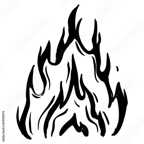 fire hand drawn