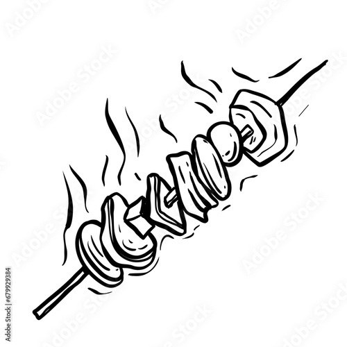 meat skewers hand drawn