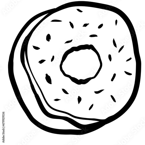 pretzel bread bakery hand drawn
