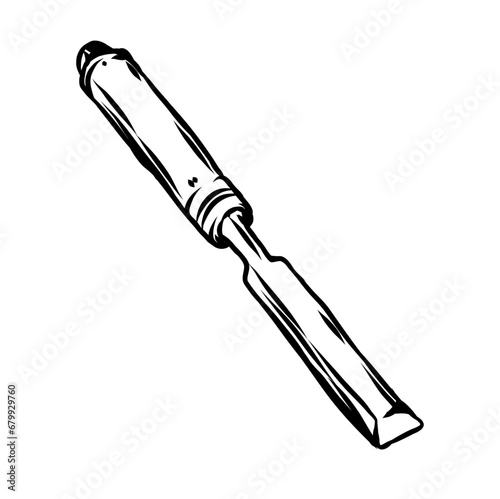 wood chisel handdrawn