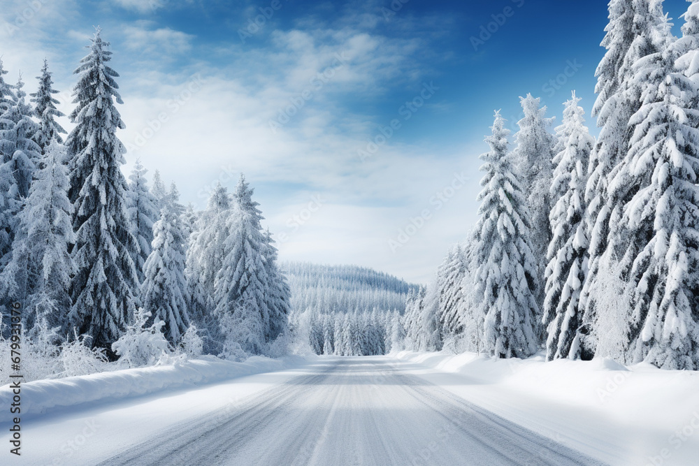 Obraz premium Winter season photography, white snow