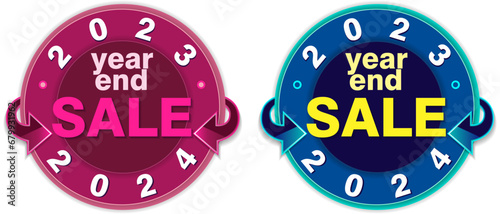 Year end sale designs. For price tags, stickers, sales labels, posters and others