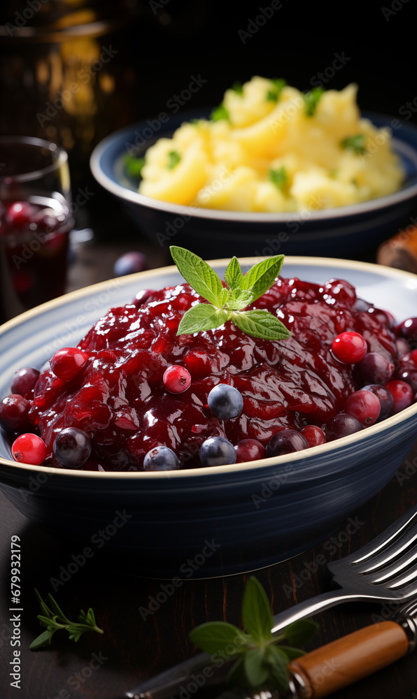 red currant jam in bowl red currant jam in bowl