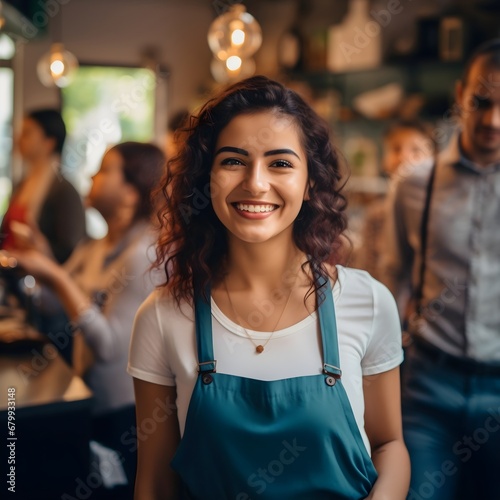 Image of a young, female barista working in a coffee shop - Generative AI Free Download Image of a young, female barista working in a coffee shop - Generative AI - GFXLoad