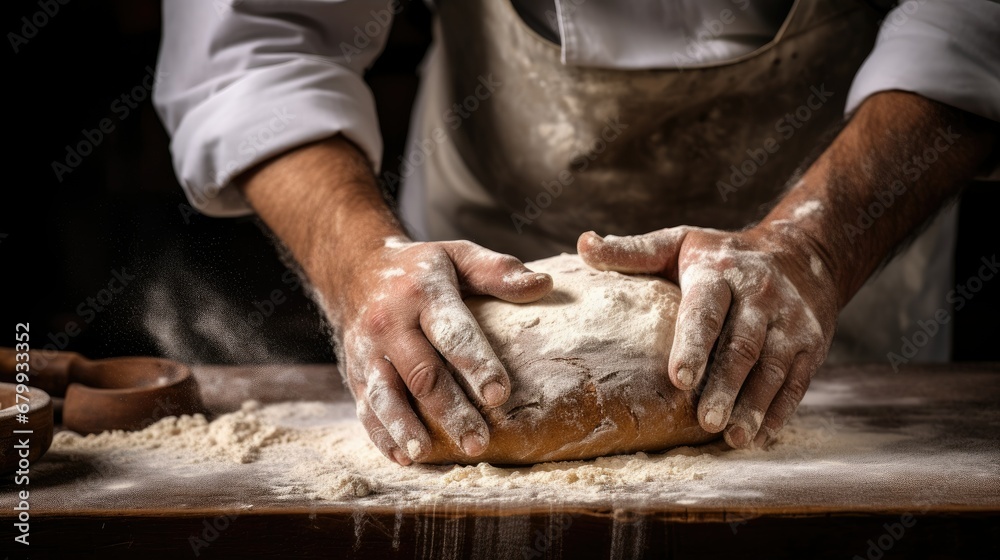 Chef's Hands Making Bread Dough Photography