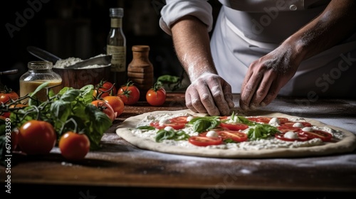 Chef's Hands Making Pizza Photography