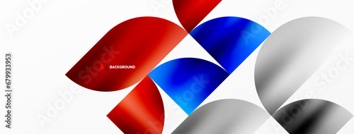 Minimalist geometric background featuring metallic round triangles, delivering sleek and modern visual aesthetic with emphasis on clean, metallic forms for wallpaper, banner, background, landing page