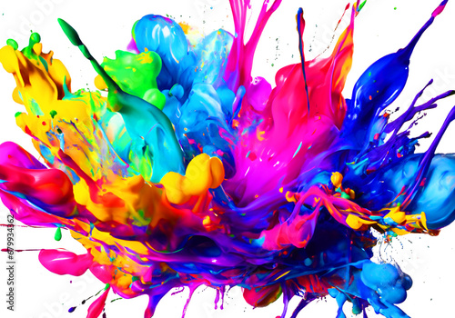 飛び散るカラフルインク　抽象的な背景