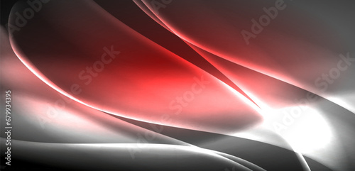 Neon-lit waves surge across background, mesmerizing dance of luminescence and motion. Dynamic backdrop captures essence of energy and modern aesthetics
