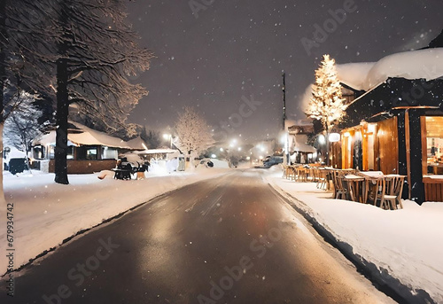 Beautiful winter night in the old town. © Sunny