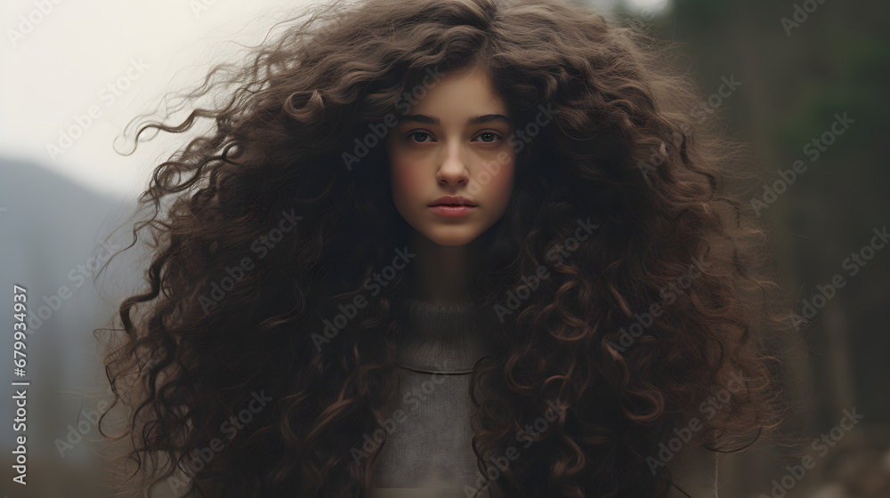 brunette girl huge mountain giant sized head and a tiny tiny body curly brunette hair brunette girl huge mountain giant sized head and a tiny tiny body curly brunette hair