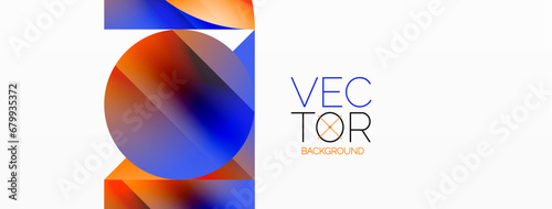 Serene gradient template. Circles and triangles mingle in minimalist perfection. Gentle fusion of forms and hues creates balanced yet captivating backdrop, embodying modern sophistication