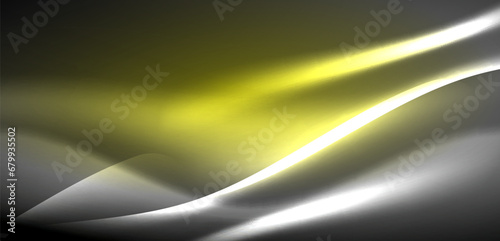 Neon-lit waves surge across background, mesmerizing dance of luminescence and motion. Dynamic backdrop captures essence of energy and modern aesthetics