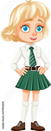 Smiling Teen Girl in Beautiful Blonde Short Hair