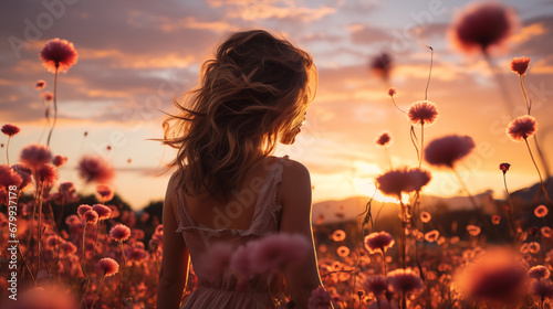 person in the flower field