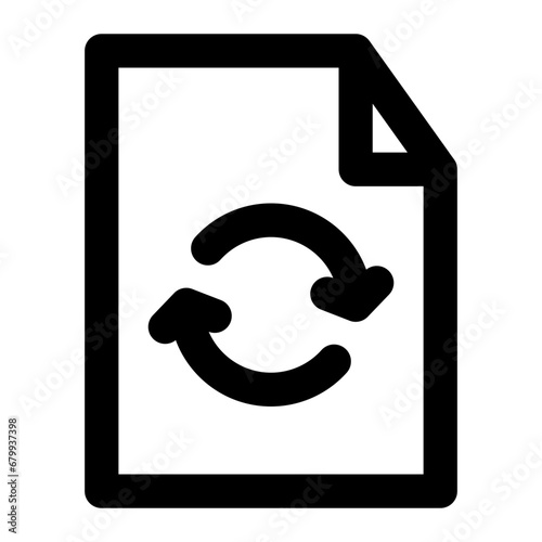 Paper recycling icon with outline style. photo