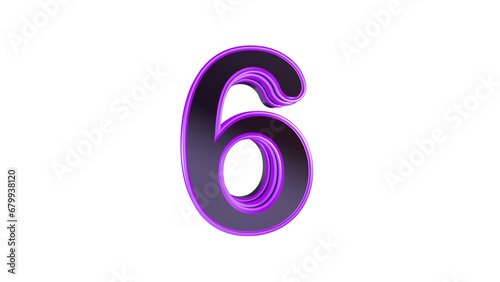Free Download Purple glossy 3d number 6 - GFXLoad