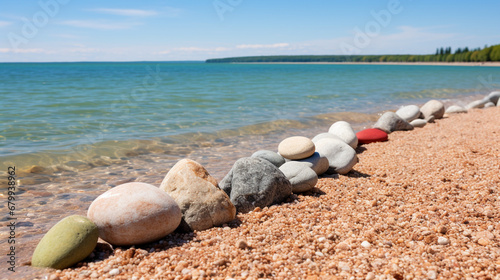 stones on the beach HD 8K wallpaper Stock Photographic Image 