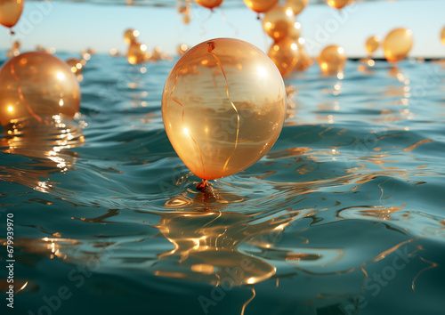 golden ball on the water
