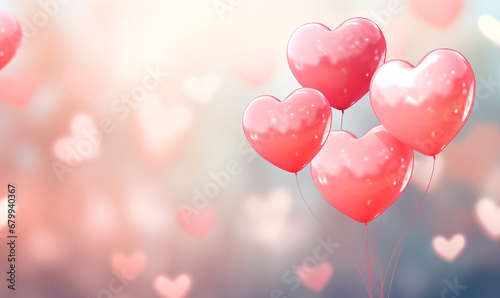 abstract heart baloon valentine background