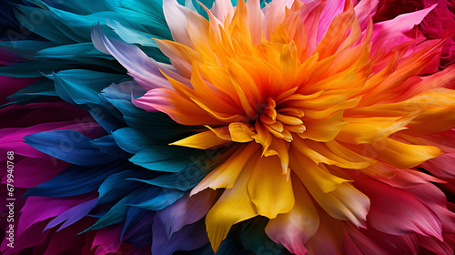 red and yellow dahlia HD 8K wallpaper Stock Photographic Image 