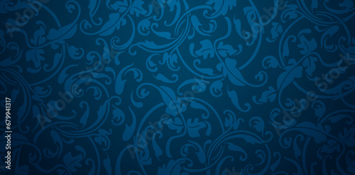 vector illustration floral ornamental blue patterned backgrounds wallpapers for Presentations marketing, decks, ads, books covers, Digital interfaces, print design templates material, banners, posters
