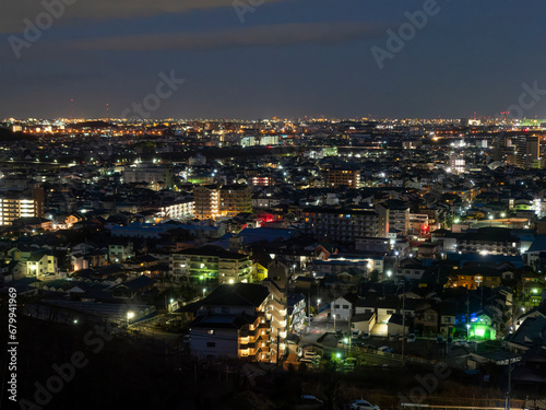 高台から眺める大阪の夜景