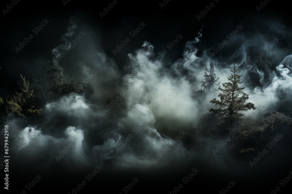 clouds in the forest
