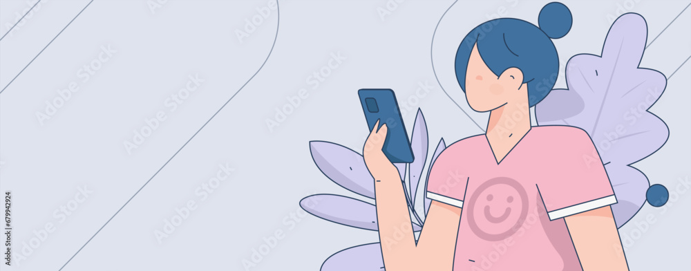 Fototapeta premium Notification announcement vector creative flat hand drawn illustration 