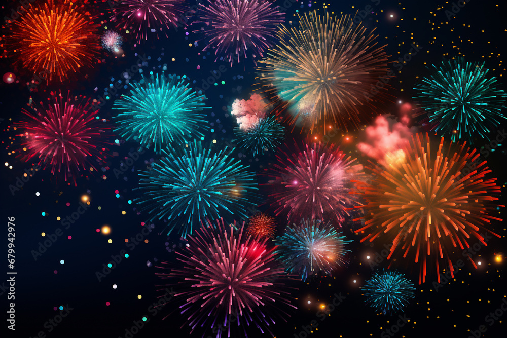 Colorful Firework background for festival celebration