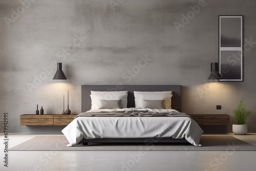 Funiture interior design for modern bed room for home, apartment, residence.