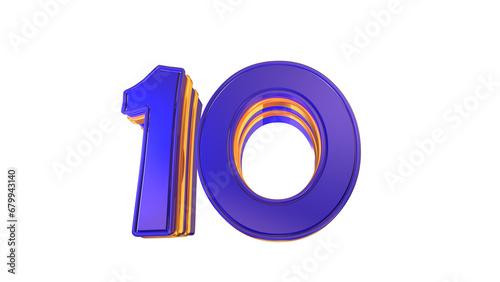 Creative 3d number 10
