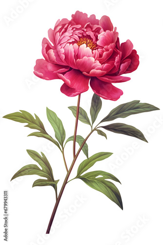 Pink Peony or Garden peony flower on a transparent background photo