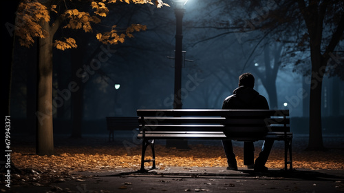 person sitting on bench photo