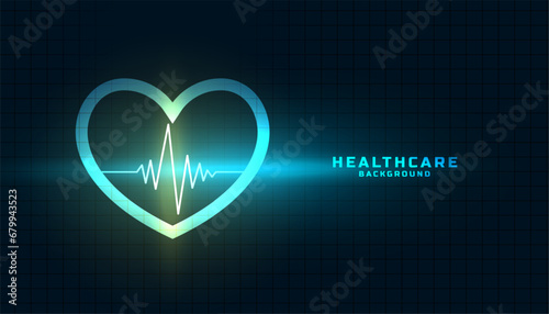 digital health care medical background with heat beat line graph