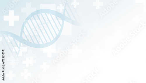 digital bio technology medical care banner with DNA molecule