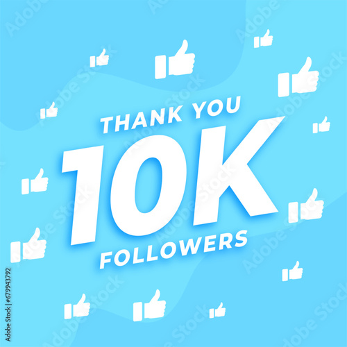 thank you 10k social media followers background for online likes