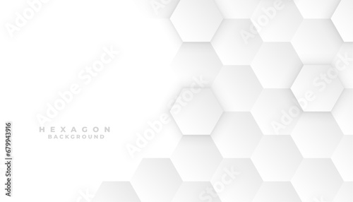 3d style modern hexagonal pattern white background for business backdrop