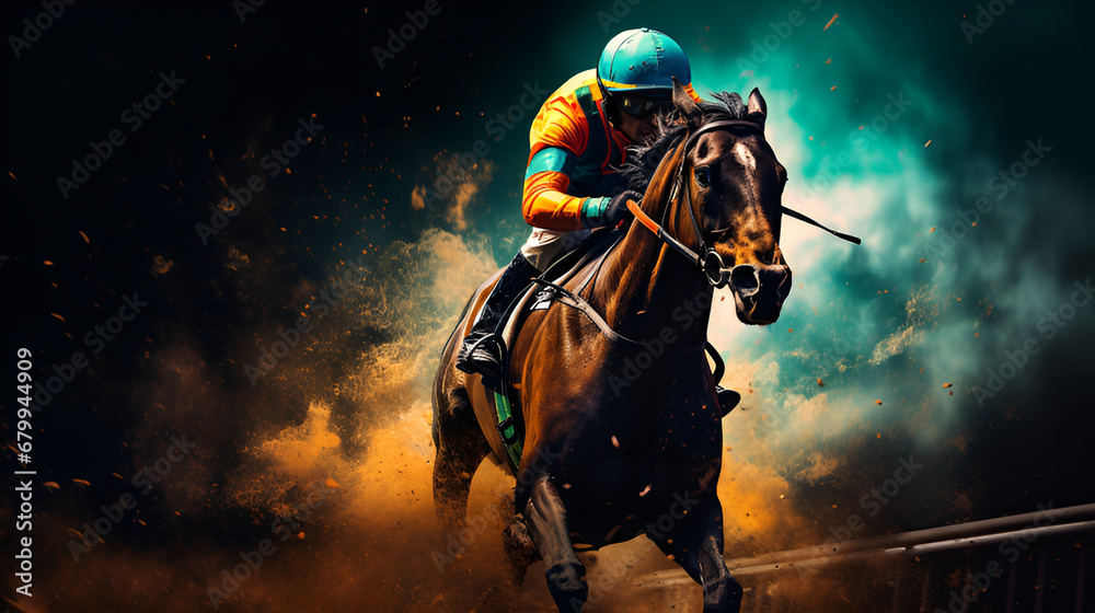 Fototapeta premium racehorse | generative AI