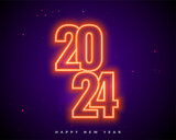 glowing 2024 new year occasion background with neon effect