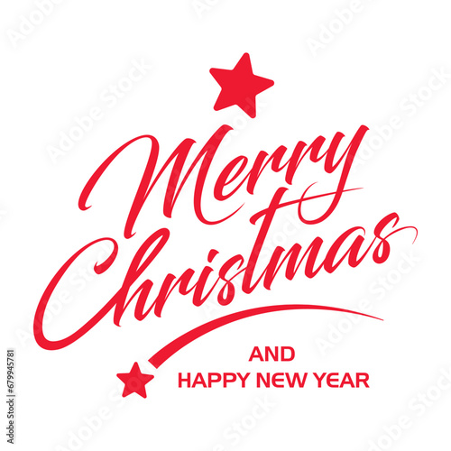 Merry Christmas holiday wishing typography.