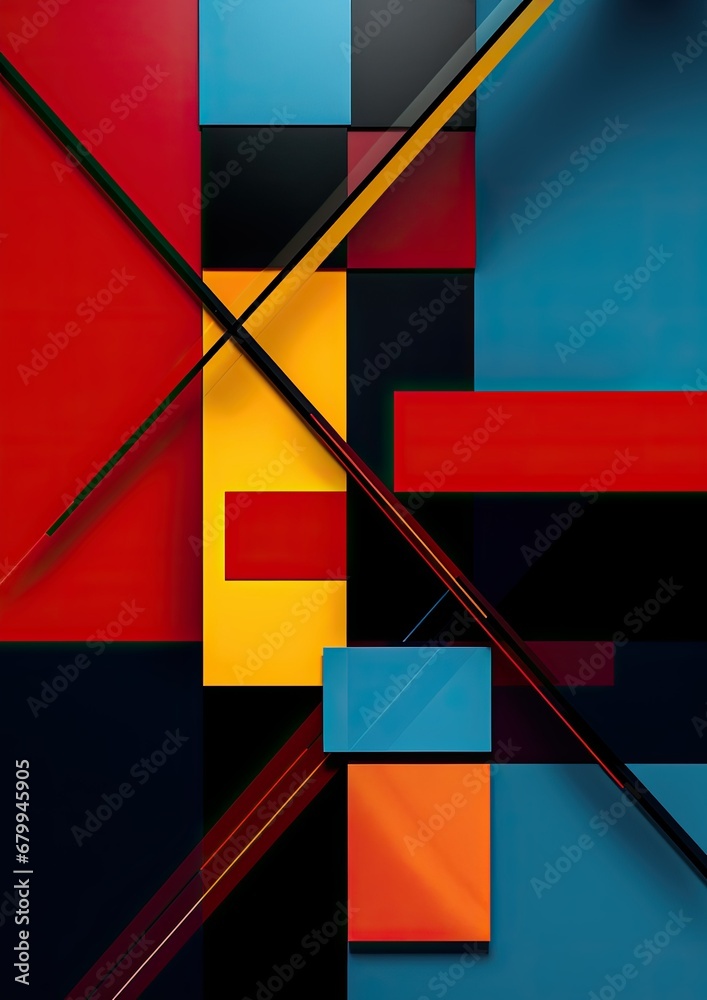 red black yellow blue abstract geometric presentation