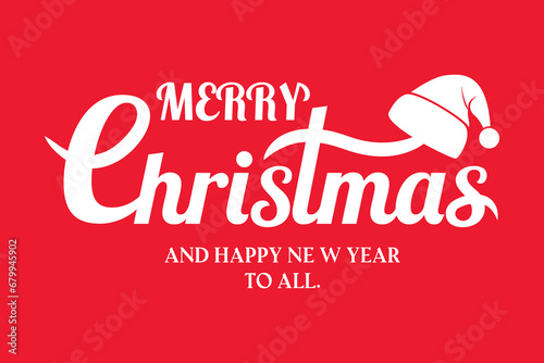 Merry Christmas holiday wishing typography.
