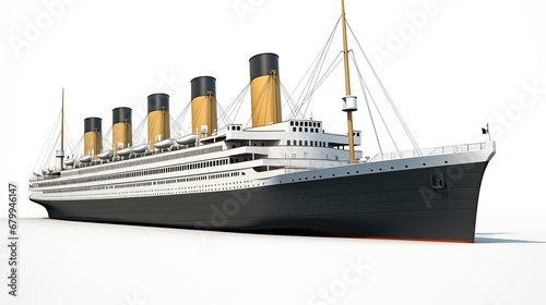 Foto RMS Titanic isolated on white background. 3D Rendering