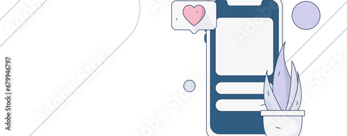 Virtual characters social communication concept business flat vector hand drawn illustration

