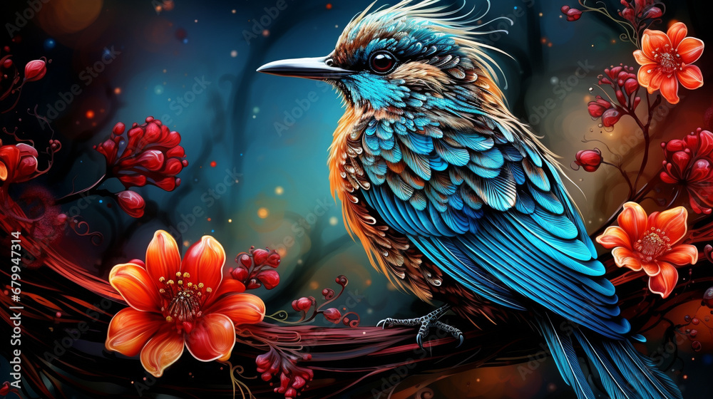 Fototapeta premium bird of paradise HD 8K wallpaper Stock Photographic Image