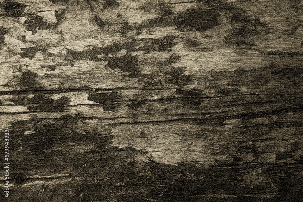Fototapeta premium Decayed and damaged rough wood background or gray-black gradient stains