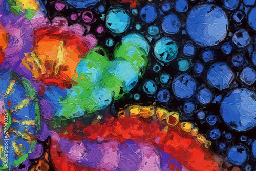 Oil painting and various flower and bird illustrations of Paisley's beautiful wedding